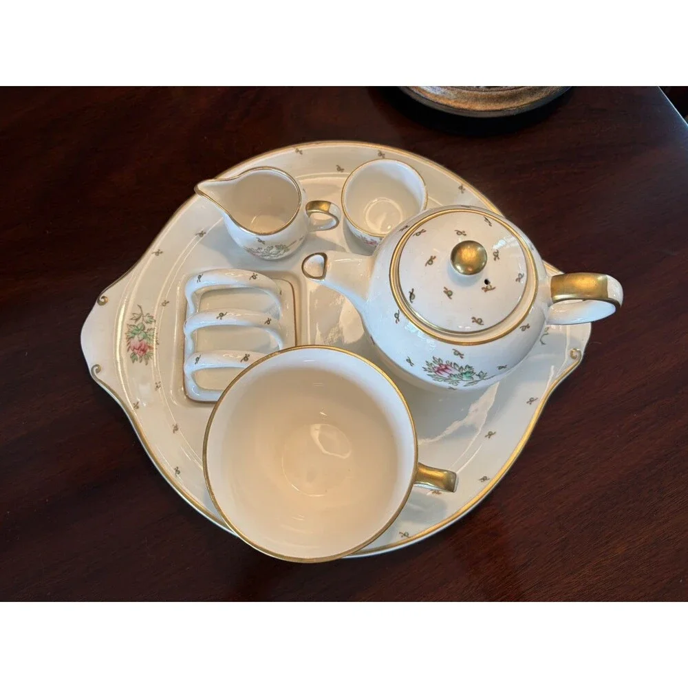 Vintage 1930's Gray's Pottery Breakfast Service Tea Set for One Floral Design